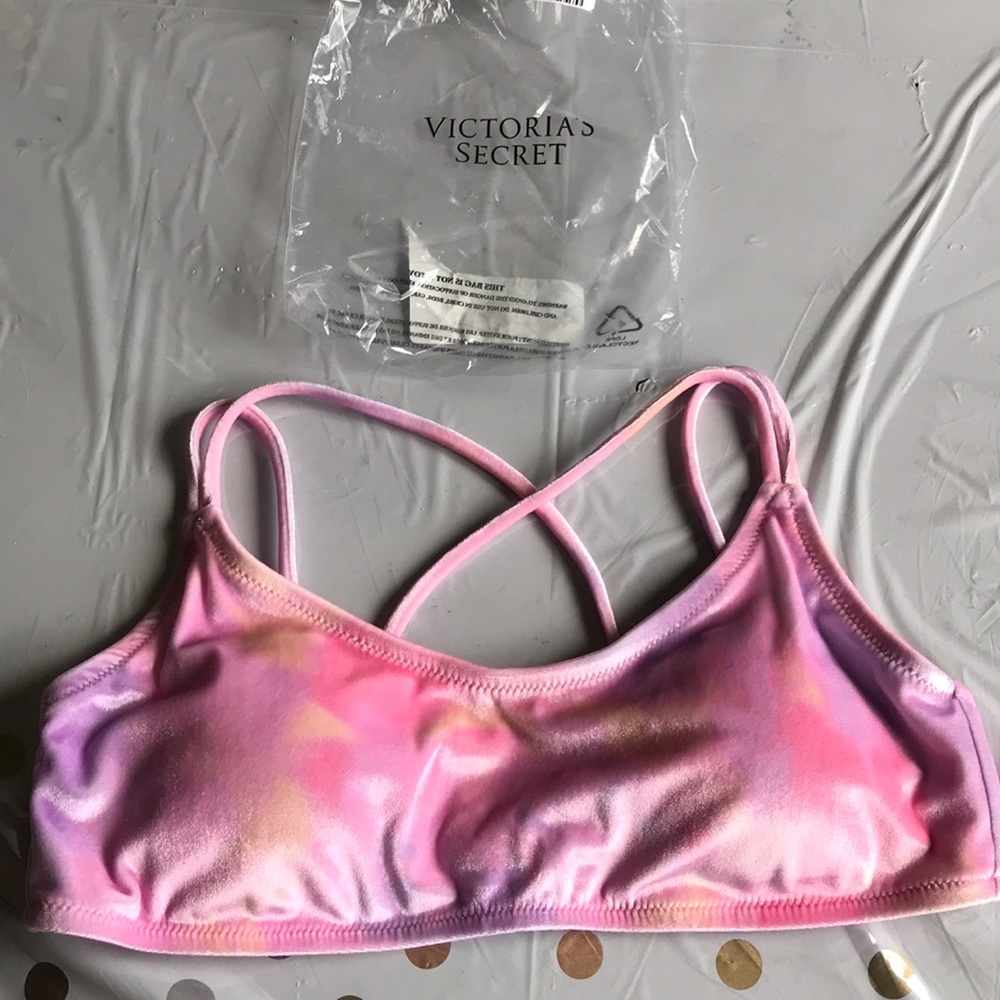 new pink velvet swim top